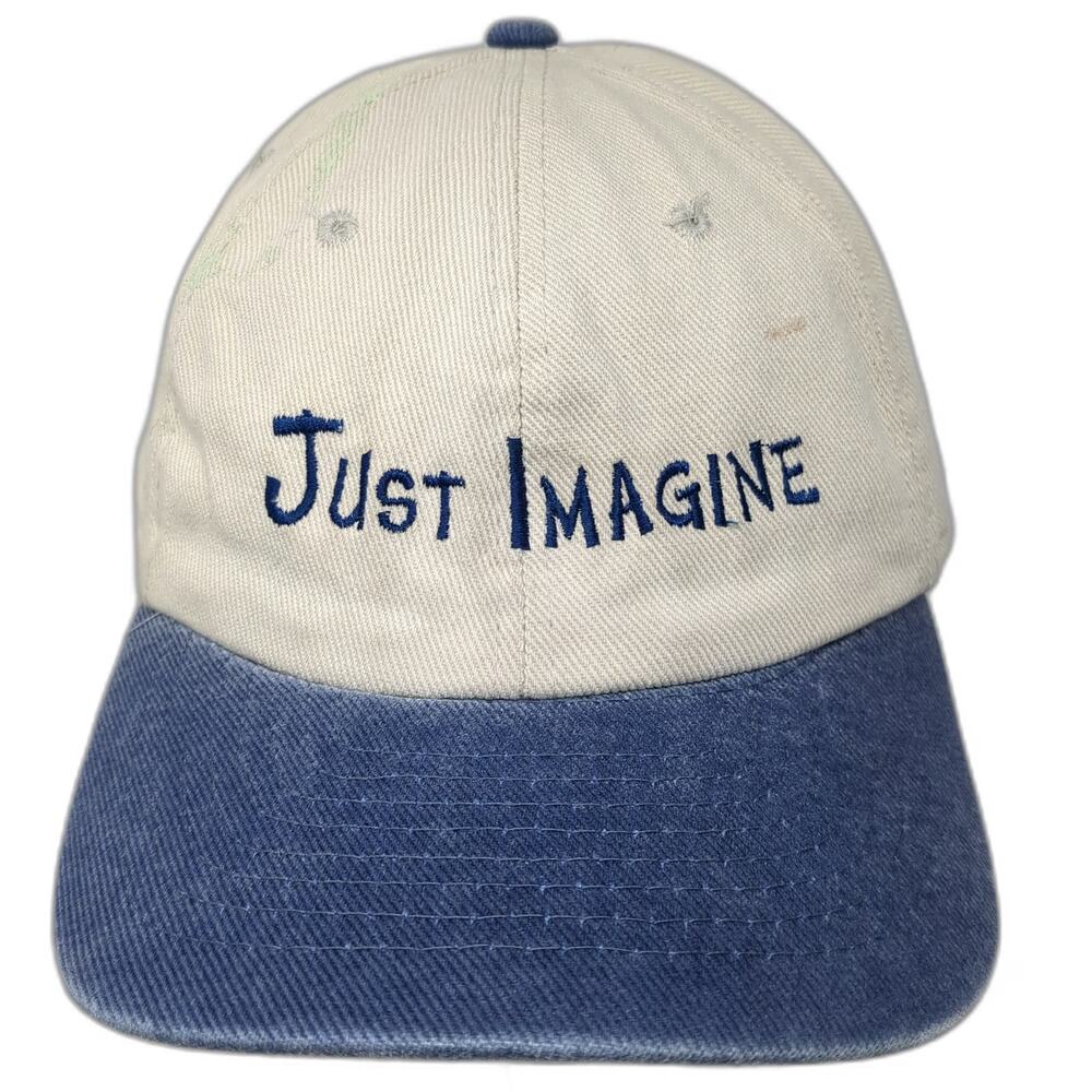 Mega NEC Just Imagine Hat Baseball Cap Beige Blue One Size Slideback Promo Logo